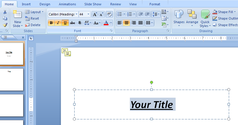 To Bold Italicize Or Underline Text Font Editing Format Microsoft Office Powerpoint 2007 Tutorial