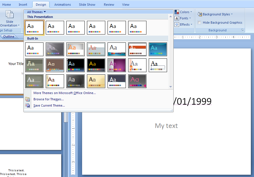 Apply Powerpoint Template Office 2007