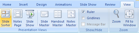 In Slide Sorter view, click a slide's animation icon to view the animation.