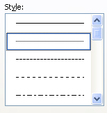 Click a border style, color, and width.