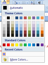 And the new color is added to the Recent Colors section.