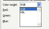 Then click RGB or HSL.
