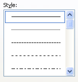 Then click a line style