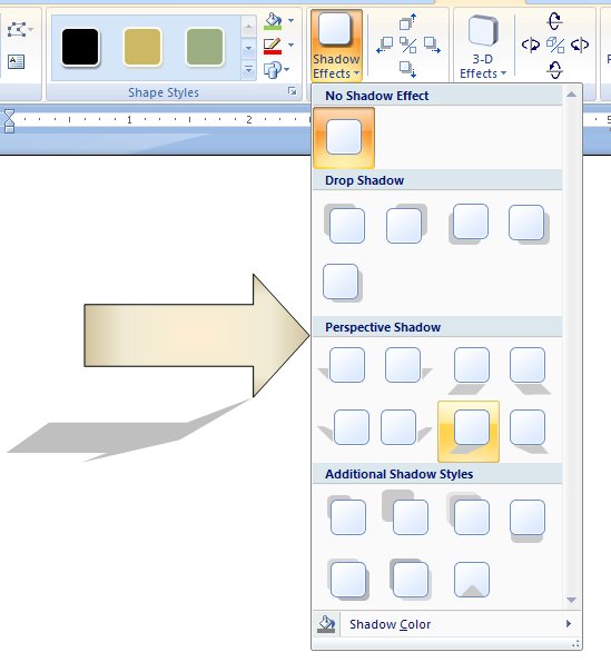 Then select a shadow effect.