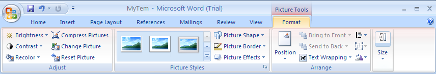 Click the Format tab under Picture Tools.