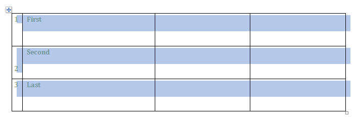 Click the table or select the cells