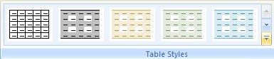 Or click the More list arrow in the Table Styles group to see additional styles.