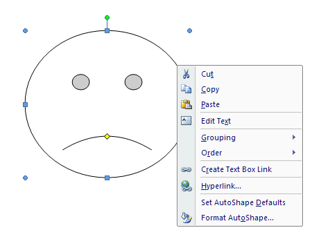 Right-click the shape