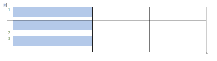 Select the columns or rows you want to change.