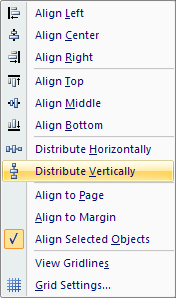 On the Align submenu, click Distribute Vertically.