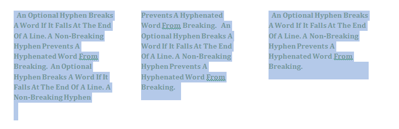 Align text in a column