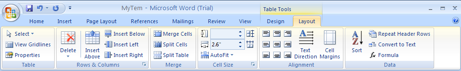 Digestive organ Boil believe Align Text Within Cells : Cell Row Column « Table « Microsoft Office Word  2007 Tutorial