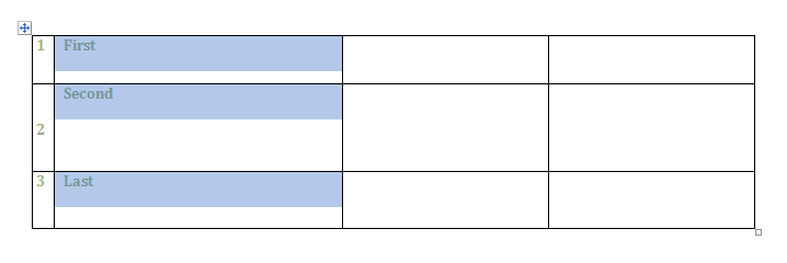 Select the cells, rows, or columns