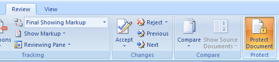 Click the Protect Document button