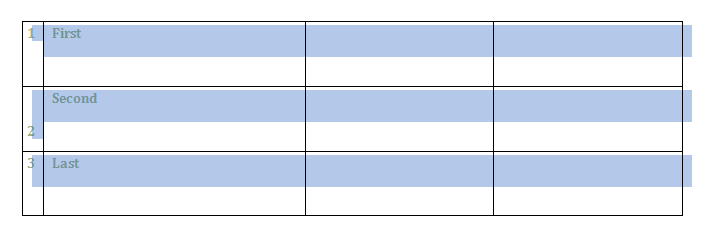 Click the table or select the cells