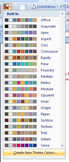 To create theme colors, click the Theme Colors button