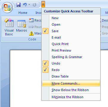 Then click More Commands.