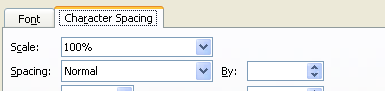 Click the Character Spacing tab.