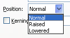 Click the Position list arrow, and click an option