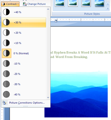 Click a positive contrast to increase intensity