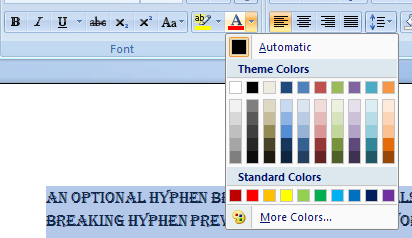 Font Color format button