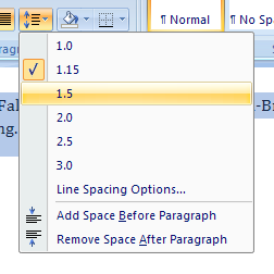 Then click a spacing option.