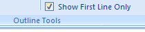 Select to show the first line only.