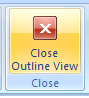 Then click the Close Outline View button.