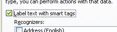 Select the 'Label text with smart tags' check box.