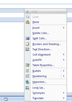 Or Press Shift+F10 to display the shortcut menu for a selected command.