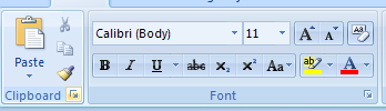 Dialog Box Launchers are small icons that appear at the bottom corner of some groups.