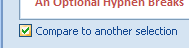 Select the Compare to another selection check box.