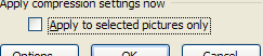 Then clear the check box to compress all pictures in your document.