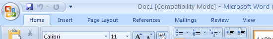 When opening a document from Word 97-2003, Word 2007 goes into compatibility mode.