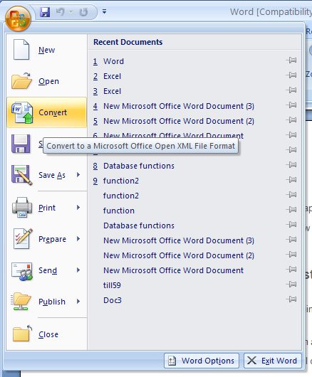 Converting Templates From Earlier Versions To Word 2007