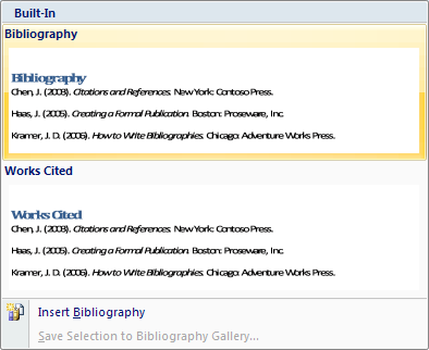 Click the bibliography format style.