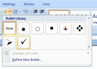 Then select a bullet style.