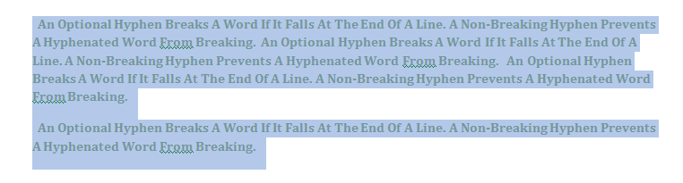 Select the text you want to display in columns.