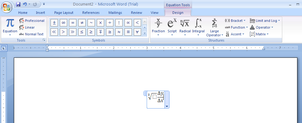 Select the placeholder to insert more of the equation.