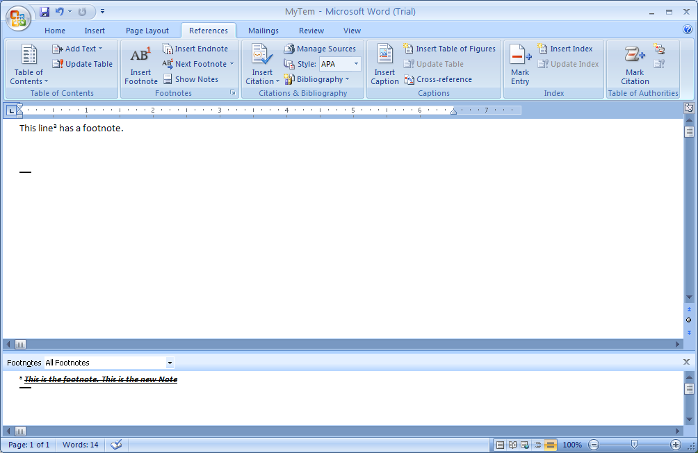 Create A Footnote Or Endnote Continuation Notice Footnote