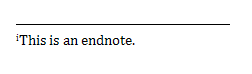 Then enter footnote or endnote text.