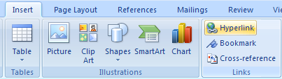 Click the Hyperlink button.