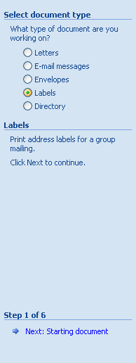 Click the Labels option.