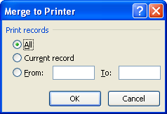 Click a Print Records option and then click OK.