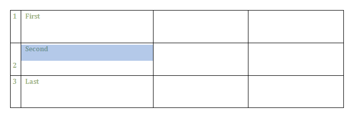 Create nested tables