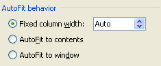 Select an AutoFit column width option.