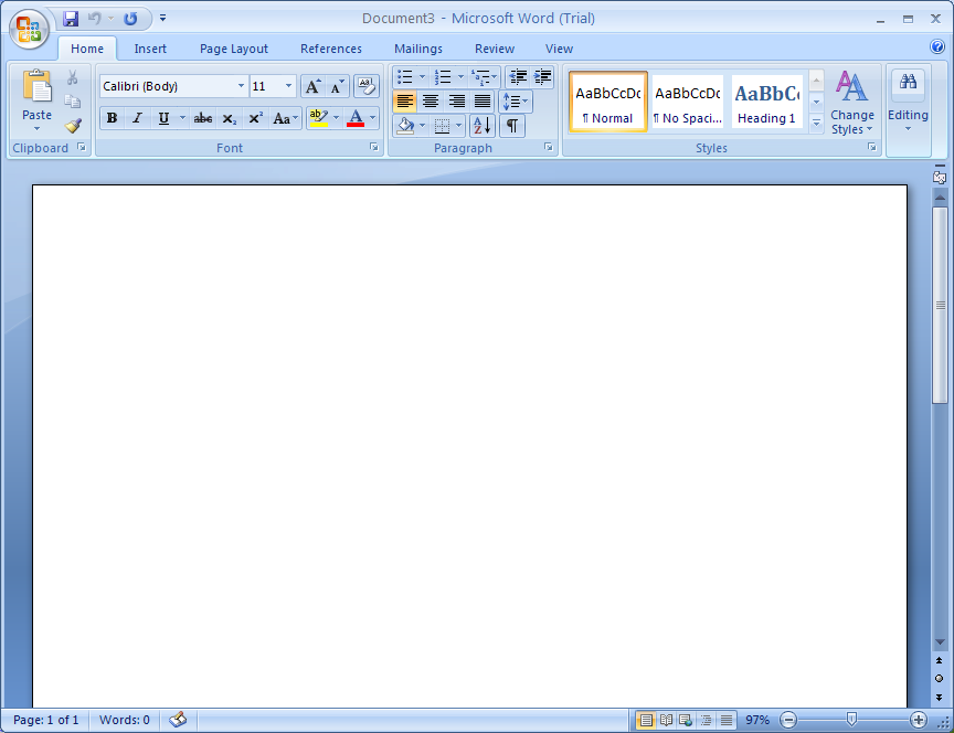 A new document appears in the Word window.