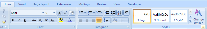 Creating a new paragraph style using the New Style command 