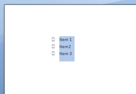 Symbol to select the appropriate check box symbol