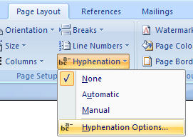Then click Hyphenation Options.